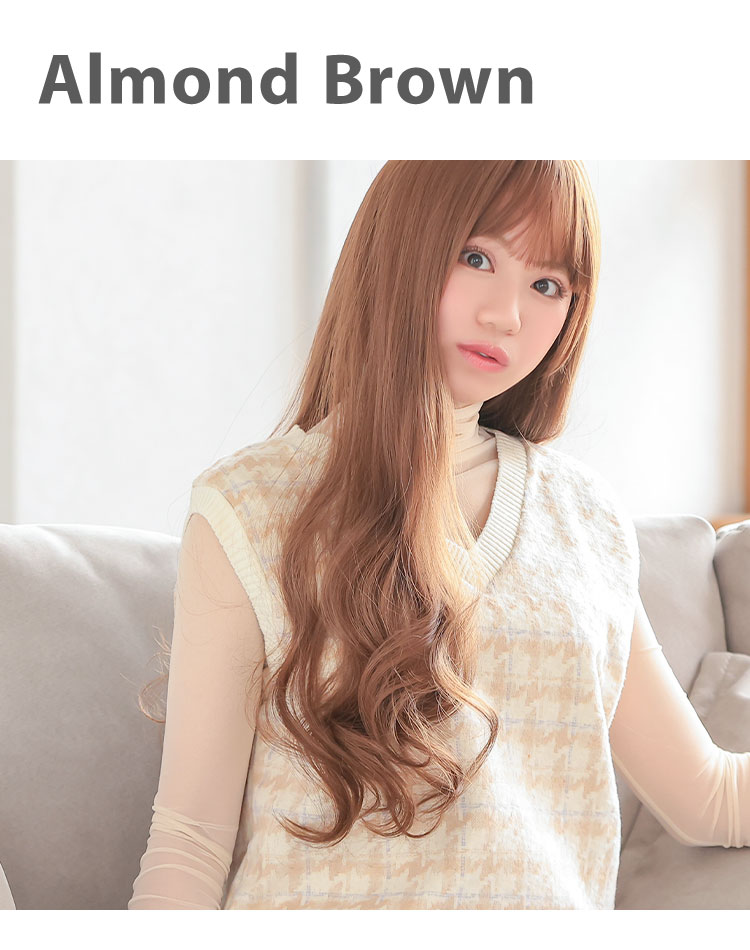 ルーセントカールロング アーモンドブラウン 着用イメージ画像