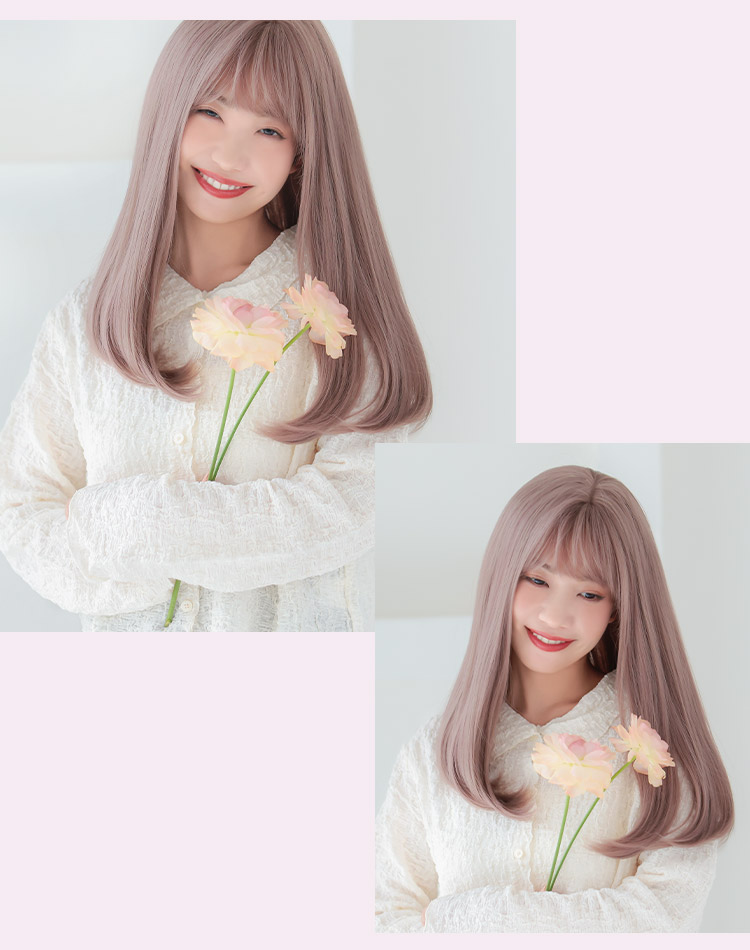 フルールロング アッシュピンク 着用イメージ画像