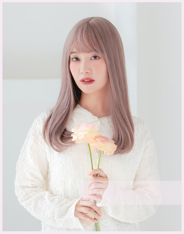 フルールロング アッシュピンク 着用イメージ画像