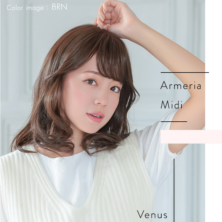 自然なミディフルウィッグ、VENUSアルメリアミディ