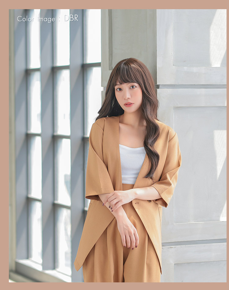 女神巻きロングウィッグ ディープブラウン 着用イメージ画像