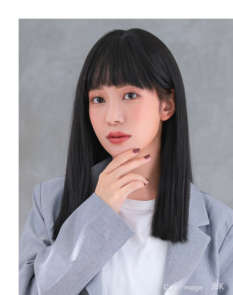 ブラントカットセミロング ジャパニーズブラック 着用イメージ画像