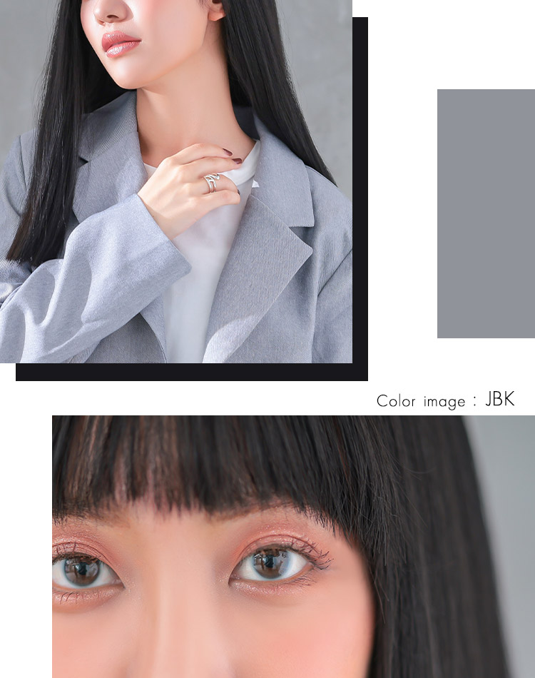 ブラントカットセミロング ジャパニーズブラック 着用イメージ画像
