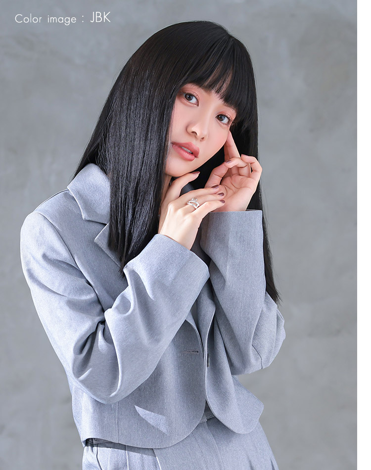 ブラントカットセミロング ジャパニーズブラック 着用イメージ画像