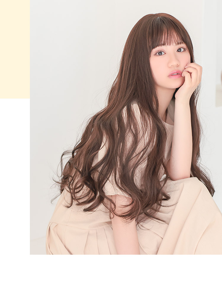 ルーセントカールロング ナチュラルブラウン 着用イメージ画像