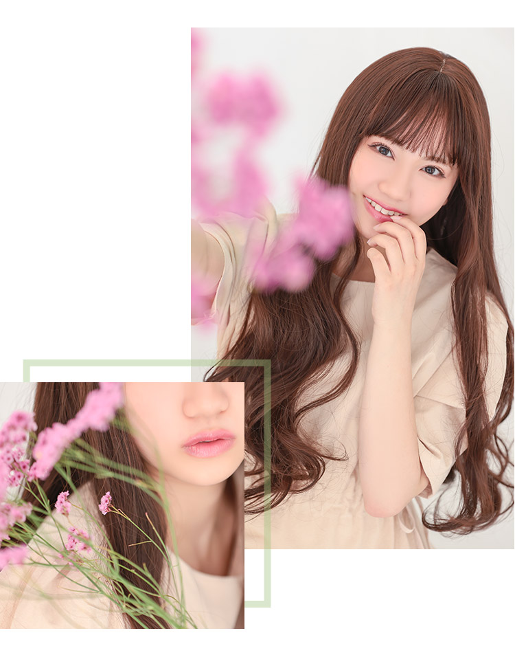 ルーセントカールロング ナチュラルブラウン 着用イメージ画像