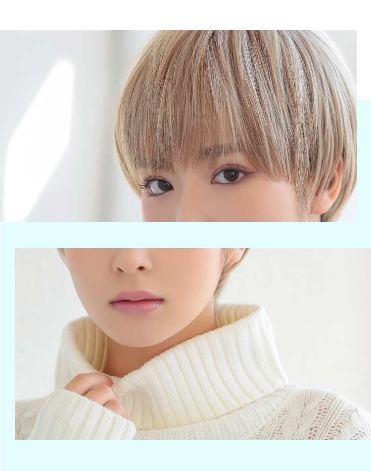 Dear Dolly ボーイフレンドショート シナモンベージュプリン 着用イメージ画像