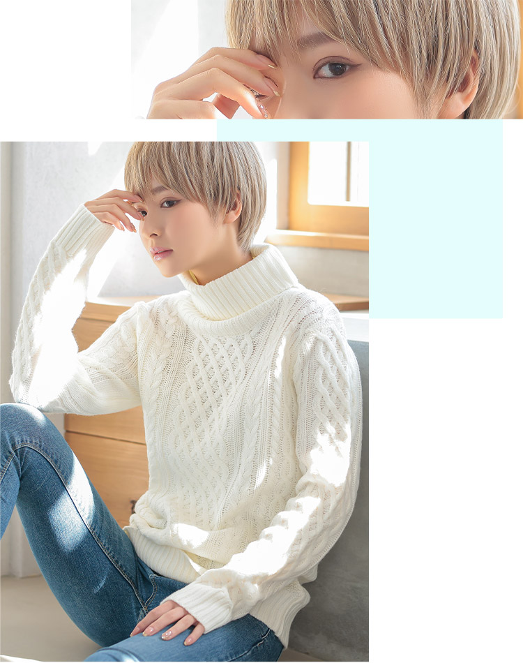 Dear Dolly ボーイフレンドショート シナモンベージュプリン 着用イメージ画像