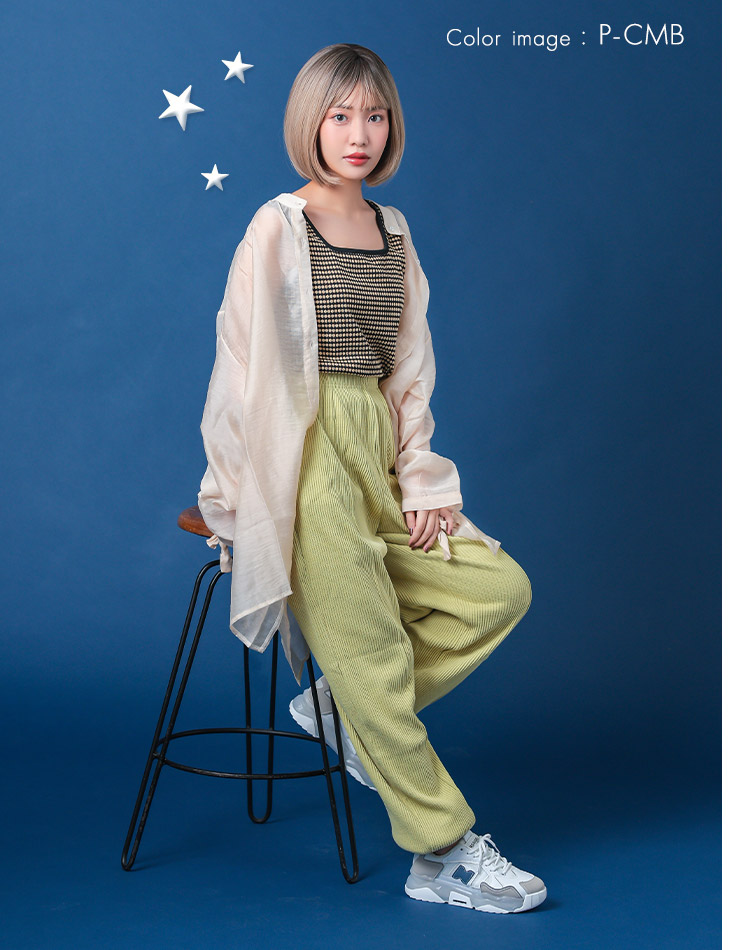 ルーチェボブウィッグ シナモンベージュプリン 着用イメージ画像