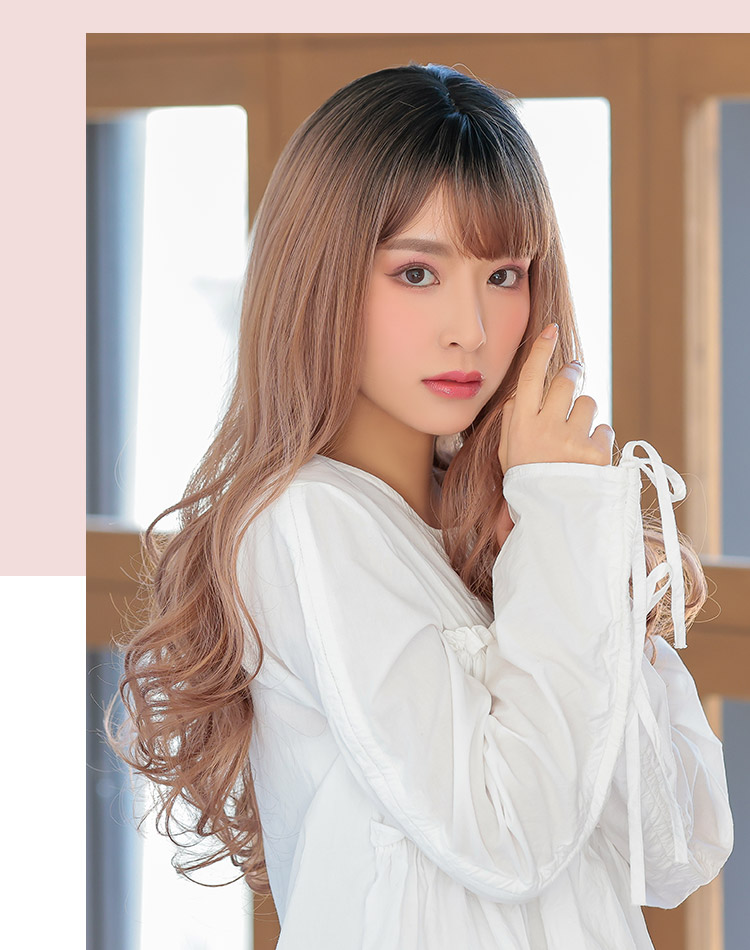シュクレカールロング スモーキーピンクプリン 着用イメージ画像