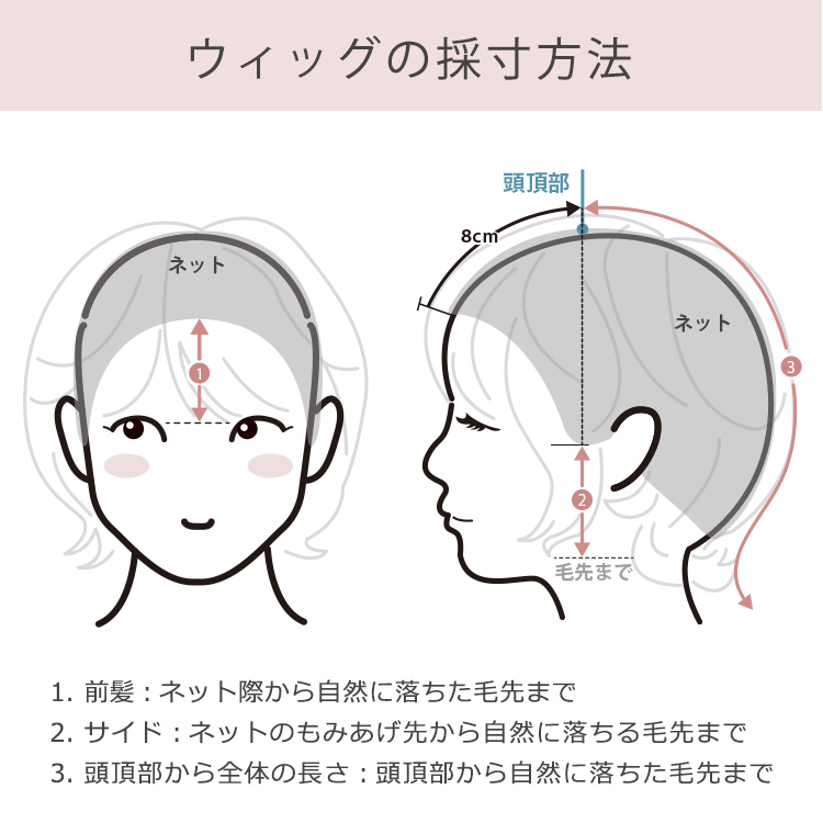 ウィッグの採寸方法
