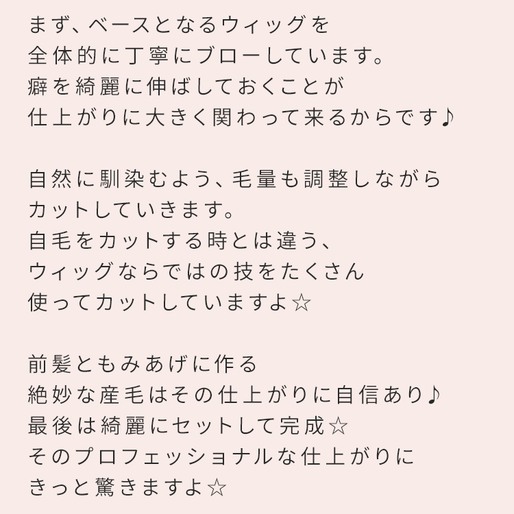 サロンオリジナルカット医療用ウィッグ人毛ミックスとは