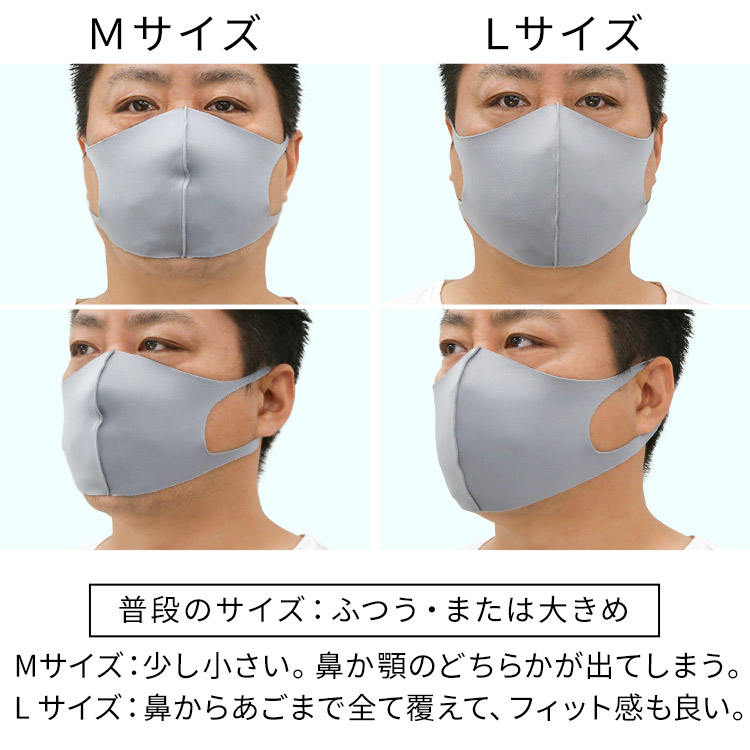 洗えるひんやり冷感伸縮立体マスク 着用レビュー 大きめ男性