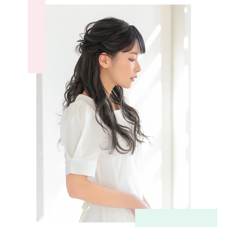 ナチュラルフリンジバング 人毛100% 着用イメージ画像