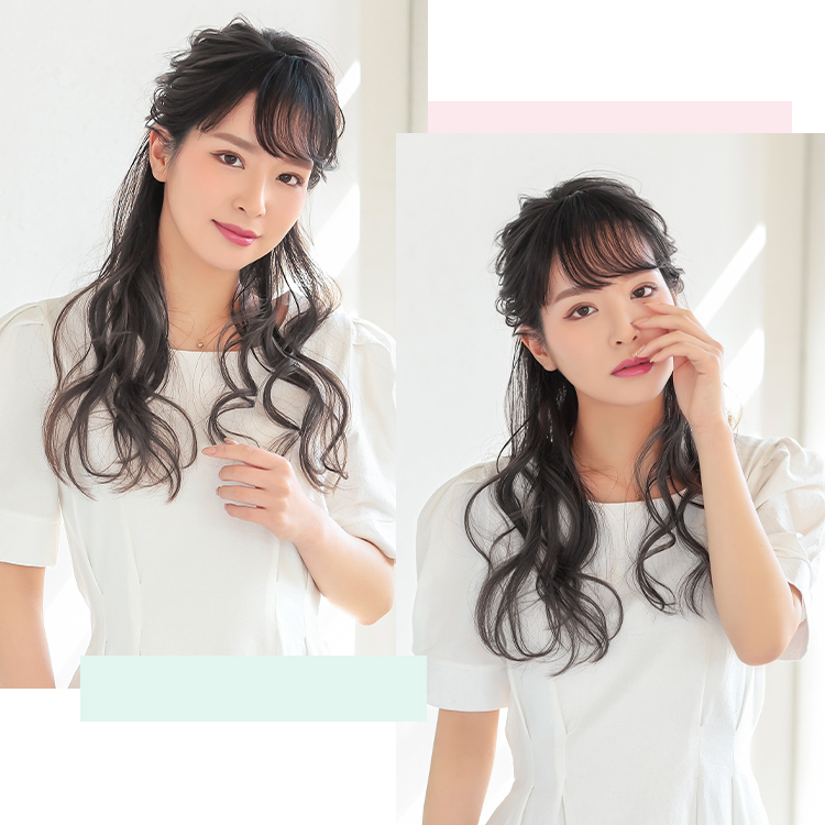 ナチュラルフリンジバング 人毛100% 着用イメージ画像