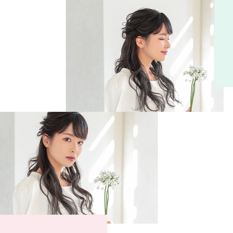 ナチュラルフリンジバング 人毛100% 着用イメージ画像