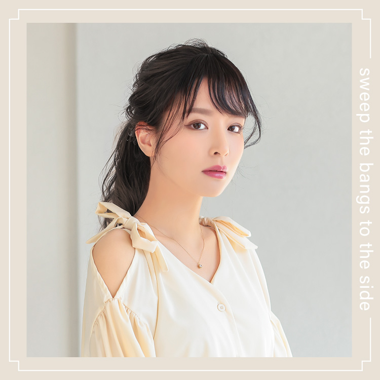 サイド付き流しバング 人毛100% イメージ画像