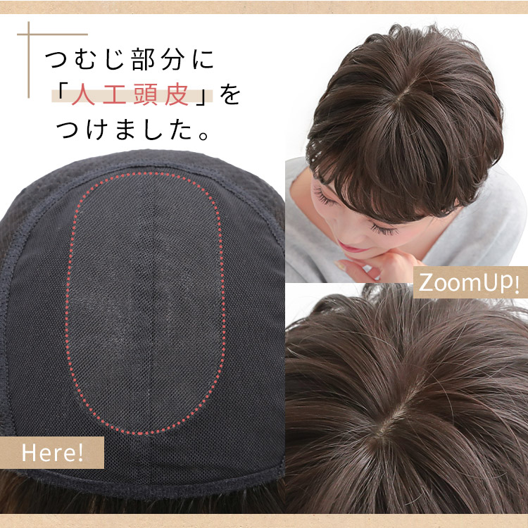 つむじ部分に人工頭皮をつけました。