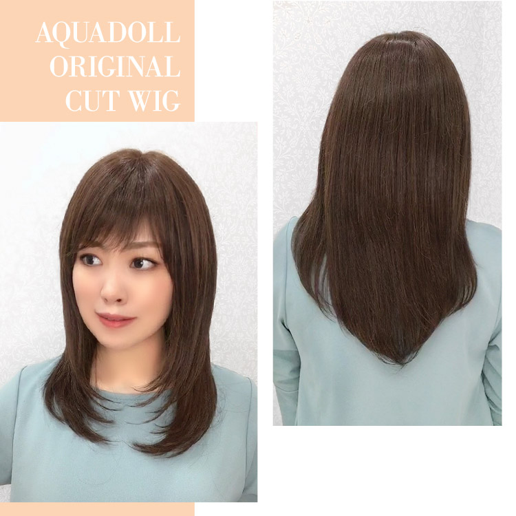 みんながイチコロ♡無敵のミディアムレイヤースタイル医療用ウィッグ人毛ミックス