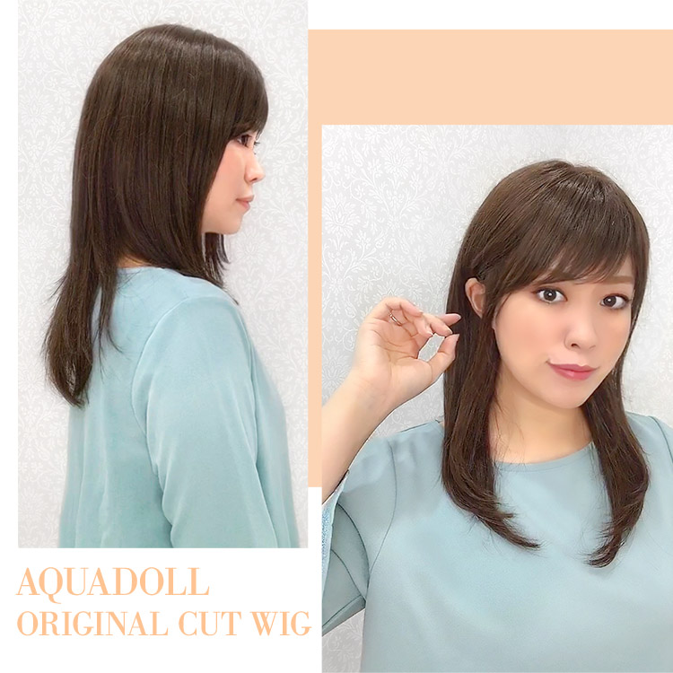 みんながイチコロ♡無敵のミディアムレイヤースタイル医療用ウィッグ人毛ミックス