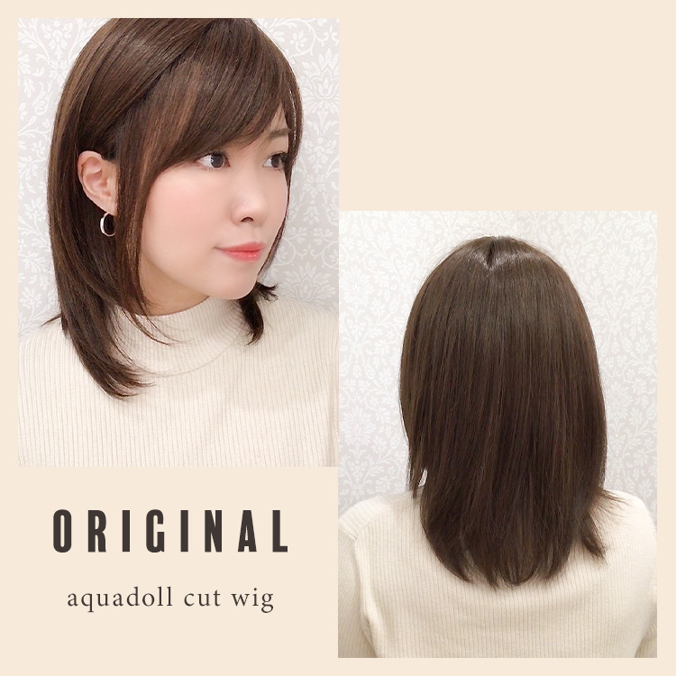 軽いミディアムレイヤーヘアスタイル医療用ウィッグ人毛ミックス