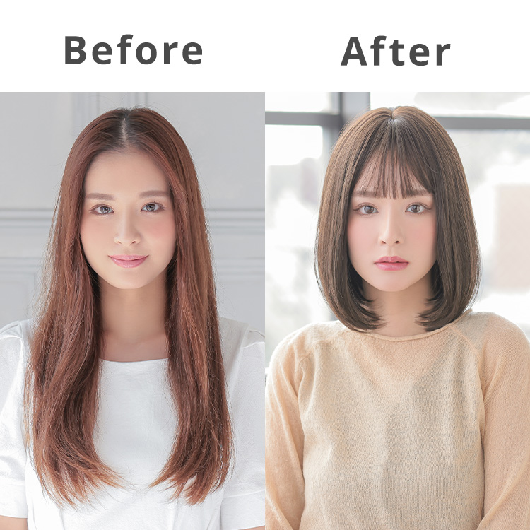 Dear Dolly ミューズボブ着用「ビフォー/アフター」画像
