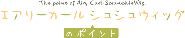 ポイントウィッグ エアリーカールシュシュウィッグ のポイント