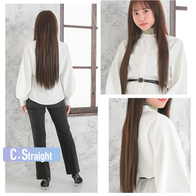 ポイントウィッグ セレネVラインロングエクステ 「C ストレート」タイプはみんなの憧れロングストレートは「後ろ姿美人」間違いなし!