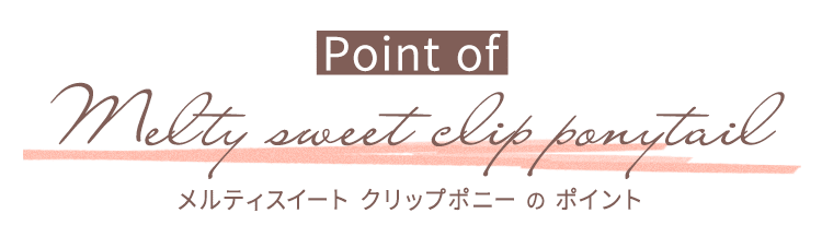 ポイントウィッグ メルティスイート クリップポニー のポイント