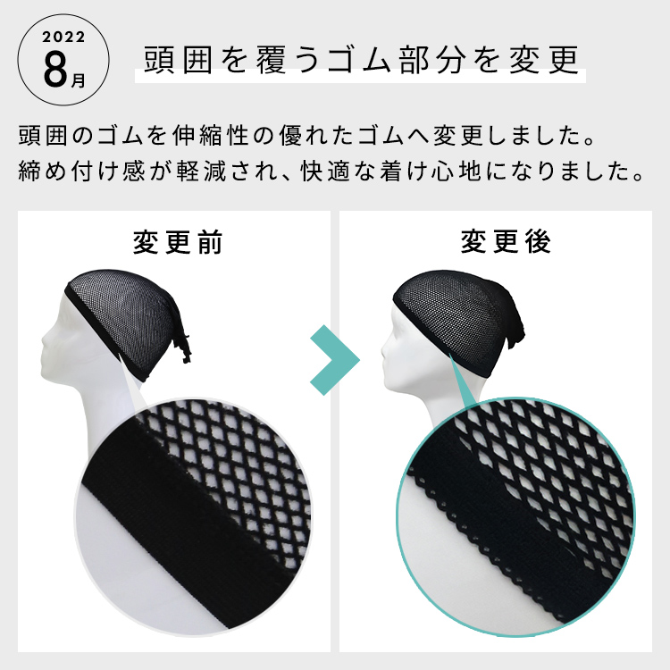 ウィッグ・かつら用ネットの改良履歴