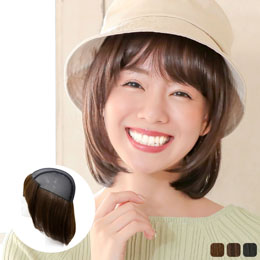 ウィッグ専門店アクアドールの髪付き帽子「前髪取り外し式髪付き帽子ミディアムショート人毛MIX」